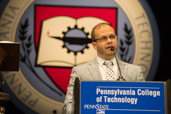 Alumni Achievement Award winner Kevin A. Hickman thanks his wife, the former Leah Kirchner (’07, surgical technology), for all of her support in his career and with their three young sons.