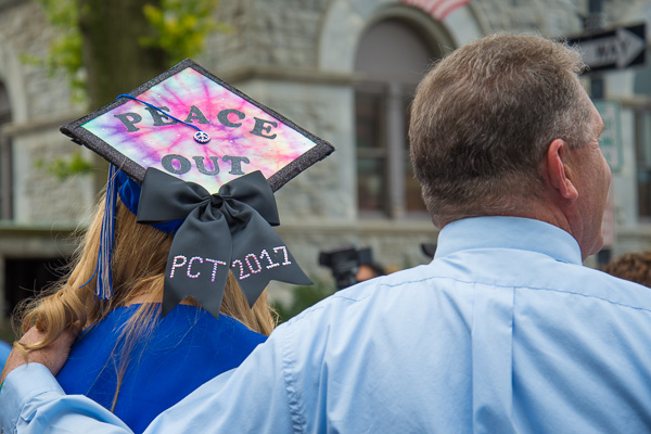 In a tie-dyed throwback to the 1960s, a graduate says,