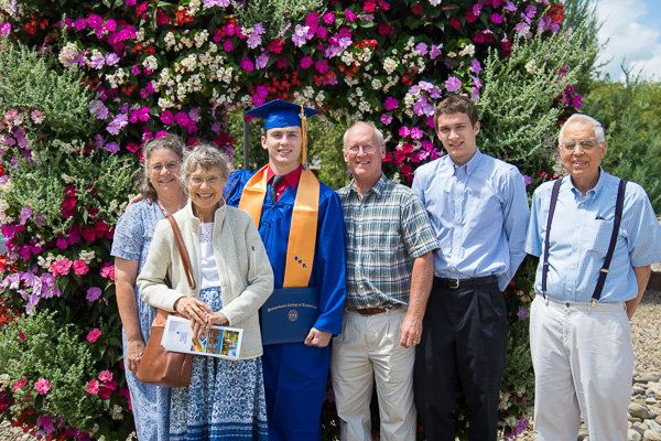 A day for the generations! Ian P. McClure and family were among those returning to campus for postcommencement photo ops. The Littlestown resident earned his degree in emergency medical services.