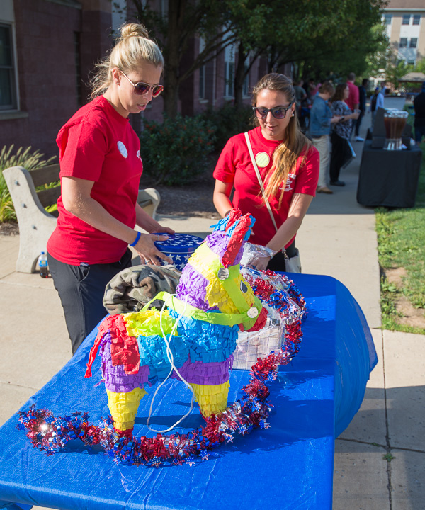 New to the event this year was the Veterans Club, whose table was decorated by members Jennifer L. Nicholson (left), of Lock Haven, enrolled in applied health studies: radiography concentration, and Gina M. Peluzzo, a civil engineering student from Philadelphia. Nicholson is a Navy veteran; Peluzzo is in the Air National Guard.