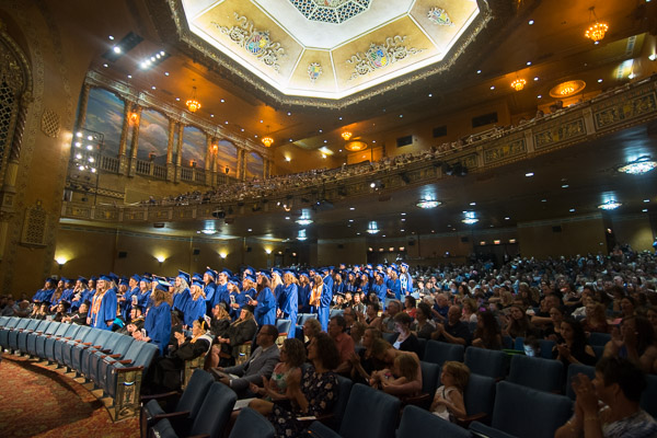 Two-year majors stand for the conferral of their associate degrees.