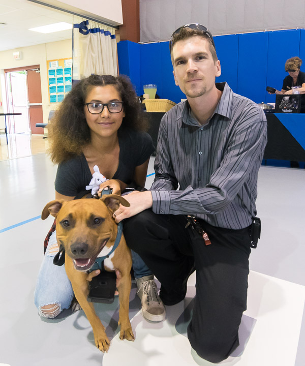Matthew D. Krepps, an aviation maintenance instructor, brightened the Field House event with