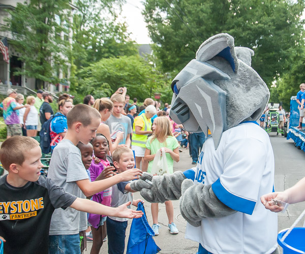 Wildcat swag, always popular with paradegoers