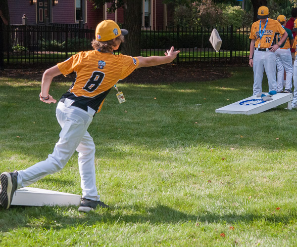 Southeast players, hailing from Greenville, N.C., put on their game faces for a beanbag toss.