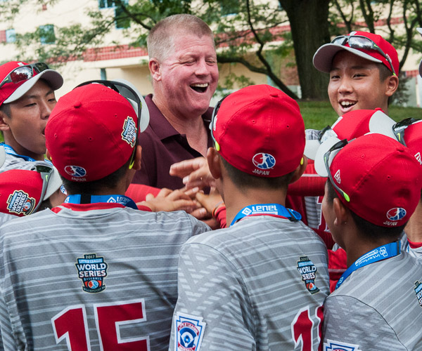 Tom O’Malley, who played for six teams during his nine-year major league career before a stellar six-year stint in the Japanese Central League, rallies the Japan team in the players’ own language. The third baseman was the league’s MVP in 1995. In recent years, the Montoursville resident has coached in Japan and served as the head softball coach at Loyalsock Township High School. He is a member of the Little League World Series Radio Network crew for this year’s event.