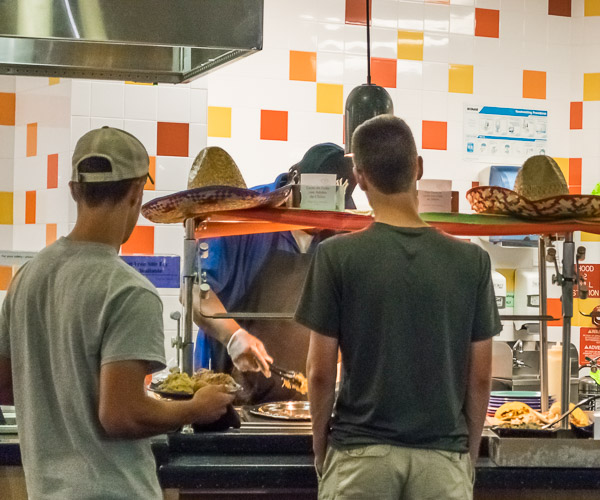 From under the sombreros, tempting cuisine is served.