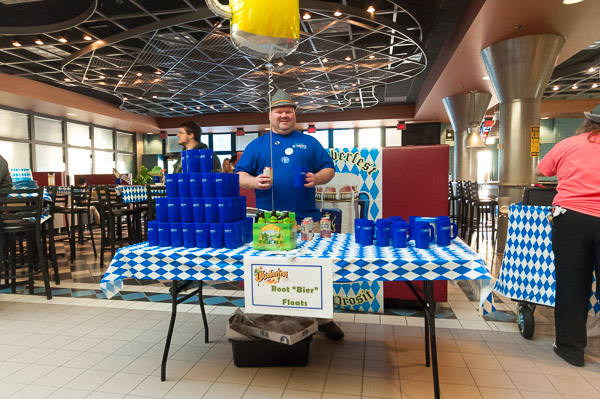 Dining Services' Shawn F. Sampsell staffs the