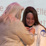 Maggie K. Calkins, of Bloomsburg, receives her pin.