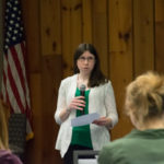 Club President Danielle R. Wesneski, a baking and pastry arts major from Williamsport, delivers opening remarks.