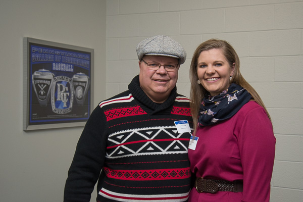 Father and daughter basketball players return for the reunion! Gary C. Logan, ’77, machinist general, and daughter Erica L. Logan, who played for the Wildcats from 2007-09 before transferring to Lock Haven University, enjoy the special gathering in the Athletics Lounge. Gary’s late mother, Irma, a 1941 graduate of Williamsport Technical Institute, was featured in the Spring 2010 college magazine. He is in his 40th year of employment at Lycoming Engines, where his mother also worked.