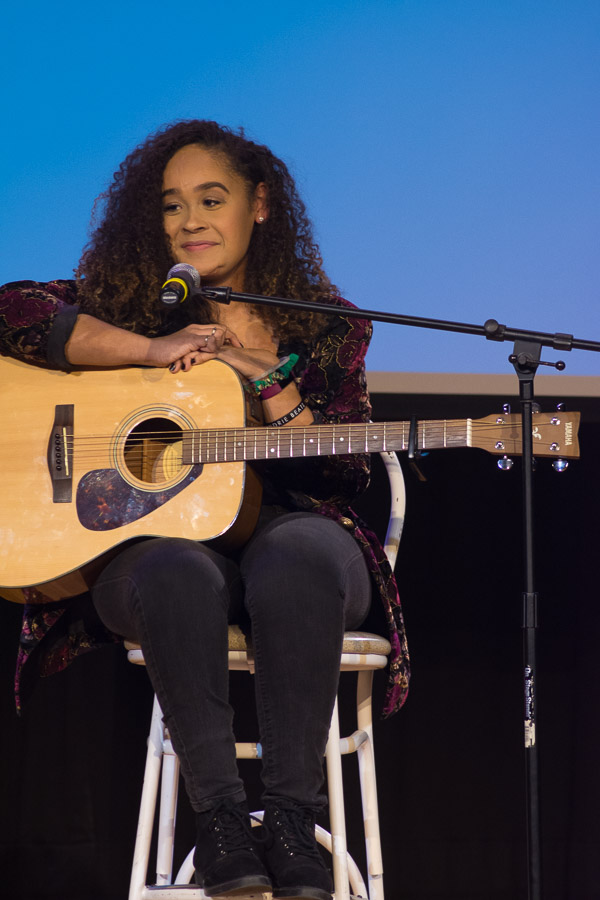 Dawson listens to feedback from the judges.