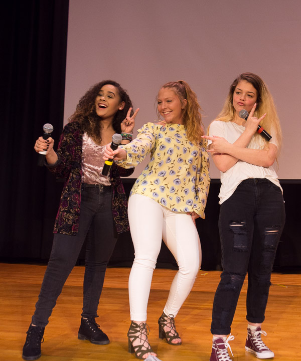 Winners strike a proud and playful pose: From left, are Dawson, Gentile and Stansbury.