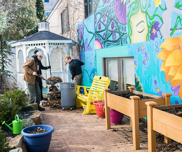 A work detail beautifies an already-appealing area of the library ...