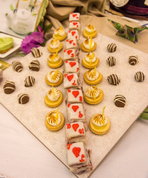 Cynthia R. Setzer, of Port Allegany, offers a bite-sized selection of chai tiger truffles, raspberry glace and lemon meringue pie.