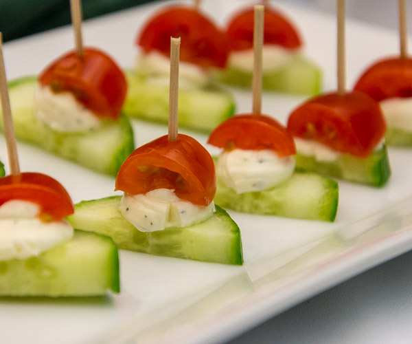 Nora E. Smith, of Centre Hall, offers cucumber roll-ups.