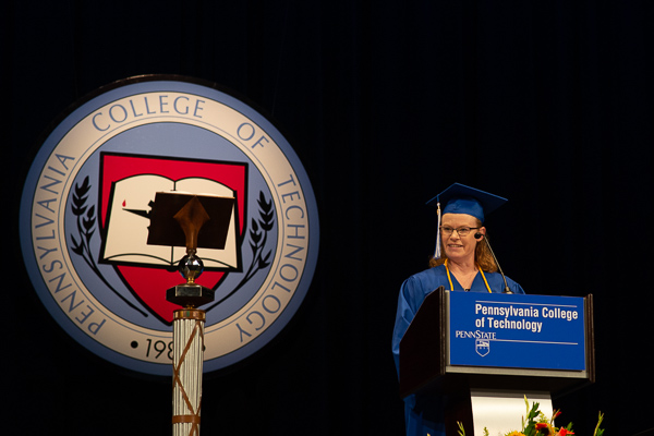 Duke acknowledges the support of her husband and inspiration of their young son. She also offered details on her PTA “family” (the first graduating class for the major), noting their shared milestones during the past two years, including the birth of a baby, a marriage, an engagement … and lots of candy and donuts.