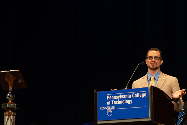 Atwater offers inspiration to the newest set of Penn College graduates.