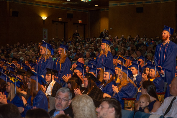 Veteran students stand for appreciation.
