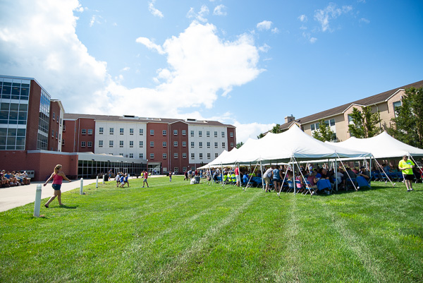 White dining tents on the Rose Street Commons lawn have become quite the campus tradition … and an oasis on hot summer days.