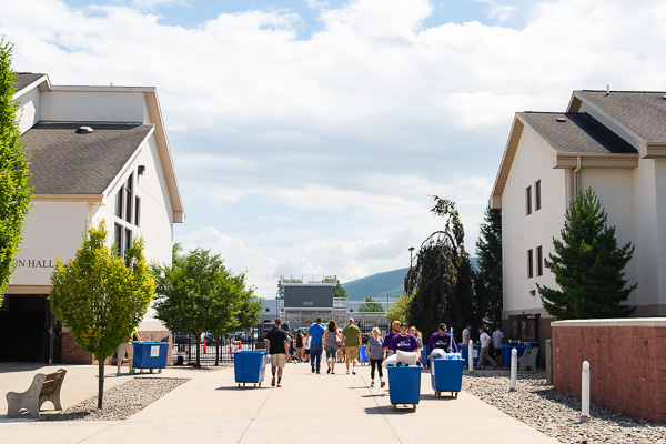 Bookended by Clinton and Juniata halls, movers move to and fro with purpose.