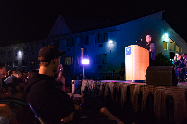 The president recalls her own college days, and the memories that linger, in predicting extraordinary things for those in the audience.