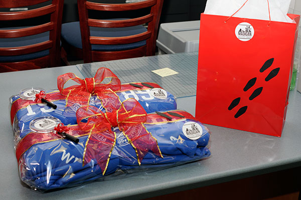 Attractively presented door prizes allow several ticket holders to take a piece of Penn College home with them.