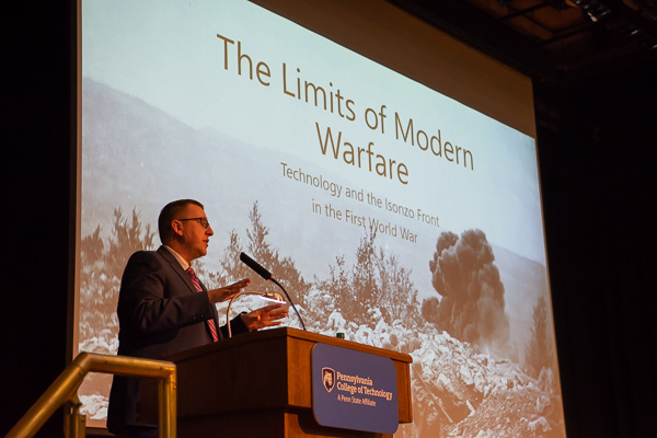 Prefacing the lecture with an appreciation of his own students, as well as those he met earlier that day in Penn College classes, Deak applauds the inspiring influence that learners bring to the teaching process.