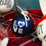 Ornaments by Kat Leon add to the festivities.