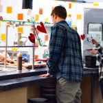 Lining up for flank steak ...