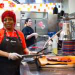 ... lovingly carved and served by Dining Services' Donna M. Lyons.