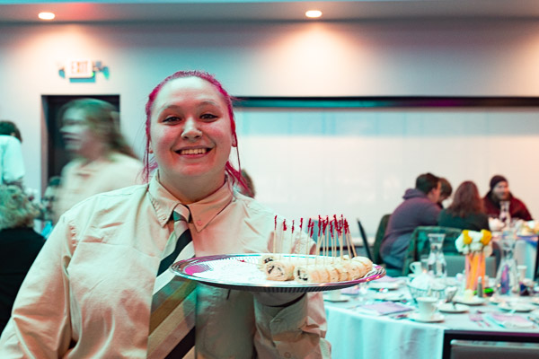 Culinary arts technology major Lauren N. Meszaros, of Starruca, is among those making the meal happen.