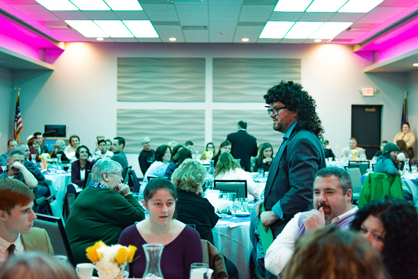 Patrons ponder the clues ... and the potential suspects among 'em.