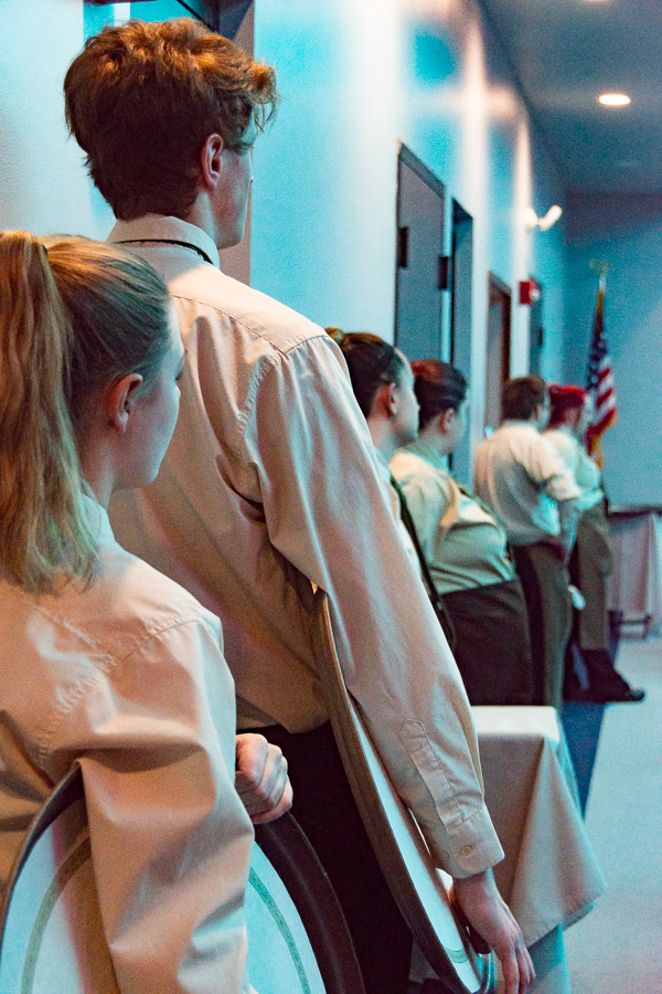 The servers, too, were enthralled by the scenario.