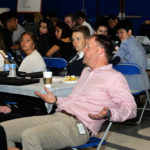 Crompton, not above good-naturedly needling his audience into thoughtful participation, also takes time for one-on-one engagement – this time on the pros and cons of lobbyists.