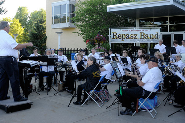 Williamsport's Repasz Band, founded in 1831 and present at the Appomattox surrender more than three decades later, regales the crowd with an extensive repertoire.