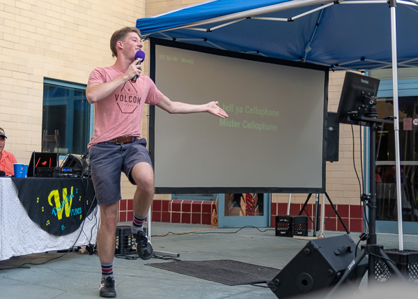 Welding technology major Taylor J. Elliott, of State College, offers his rendition of