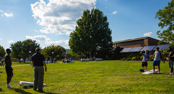 Blue skies and bean bags