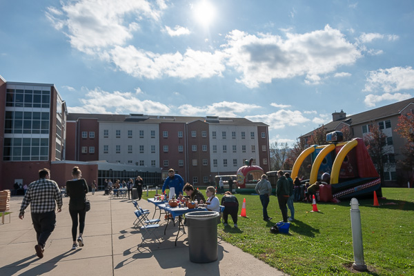 Sunshine and blue skies make for a pleasantly crisp Saturday near Dauphin Hall, magnetized by activities galore.