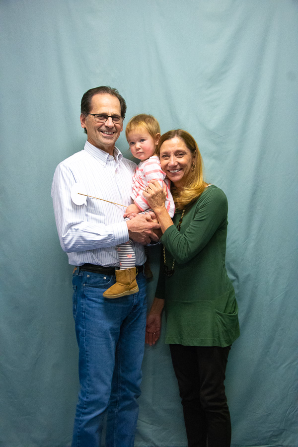 Accompanying their younger granddaughter are Brad L. Nason, associate professor of mass communication, and Cheryl Newburg.