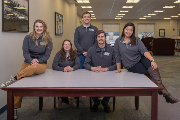 Pennsylvania College of Technology’s newest group of Community Peer Educators are (from left): Breanna M. Snyder, of Muncy; Katherine A. Downes, of Fleetwood; David Eaton, of Harrisburg; Ethan M. McKenzie, of Muncy; and Dessa D. Valisno, of Lock Haven (originally from Makati City, Philippines).