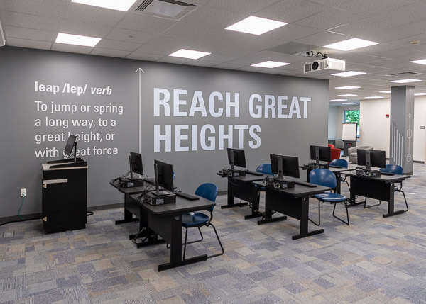 As attractively beckoning as it is altogether functional, the LEAP Center boost students' attitude and altitude alike!