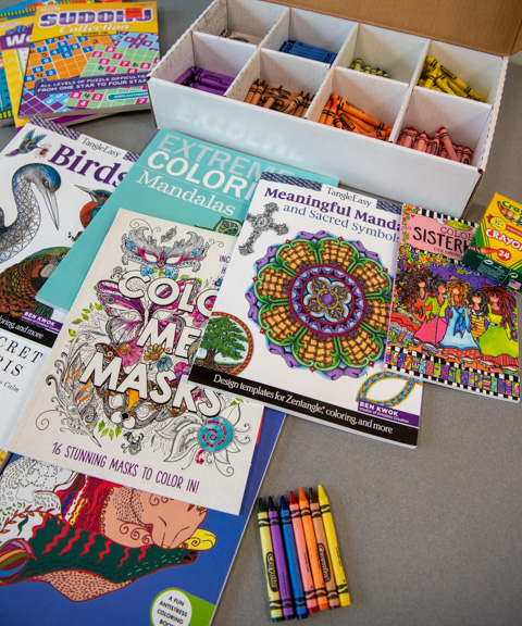 An array of colorful, creative and calming options await guests in the inviting space.