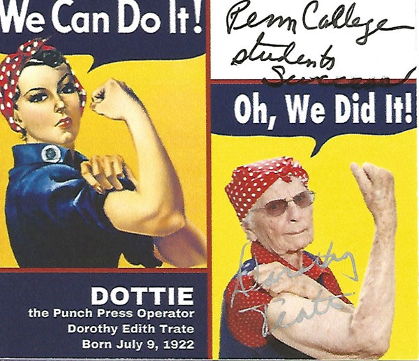 ... and signed an encouraging card for Penn College students.