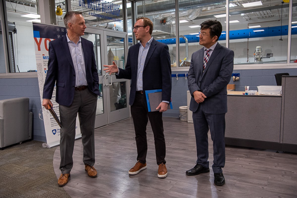 Reed, Gasbarre and Ryoo forge vital connections in the college's Makerspace, a proven venue for collaboration.