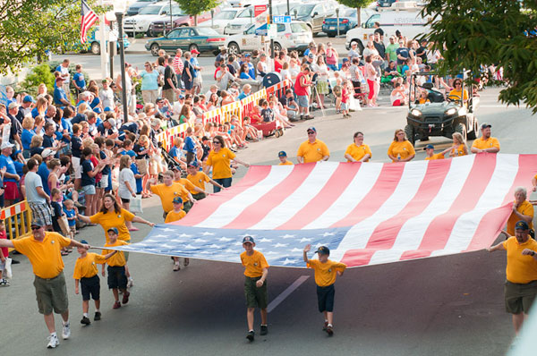 "Old Glory" makes its way through downtown Williamsport.
