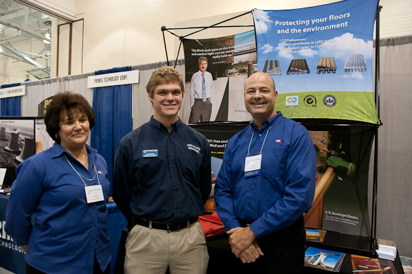 Student Ambassador Mathew D. Johnson, a manufacturing engineering technology student, with Construction Specialties Inc.'s John Ferguson ('84, industrial drafting) and Shirley Mack