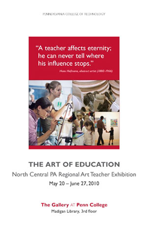 Regional art educators will exhibit their work in The Gallery at Penn College from May 20 to June 27.