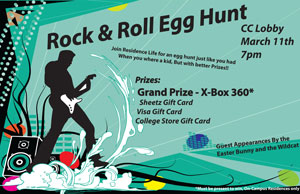 Michael C. Snyder's prize-winning poster for the Rock %E2%80%99n%E2%80%99 Roll Egg Hunt.
