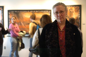Rosemarie Bernardi, at the April 4 opening of her Penn College exhibit,