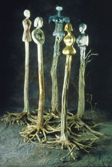 Installation of Ancient Tree Root Goddesses, year (various), bronze